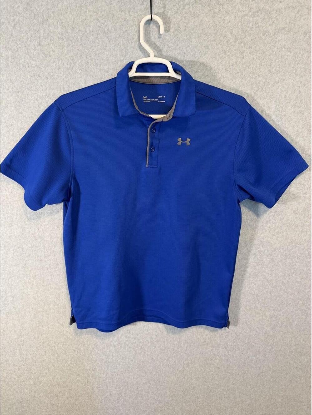 Under Armour Men's polo shirt Royal Blue collared short sleeve size Large